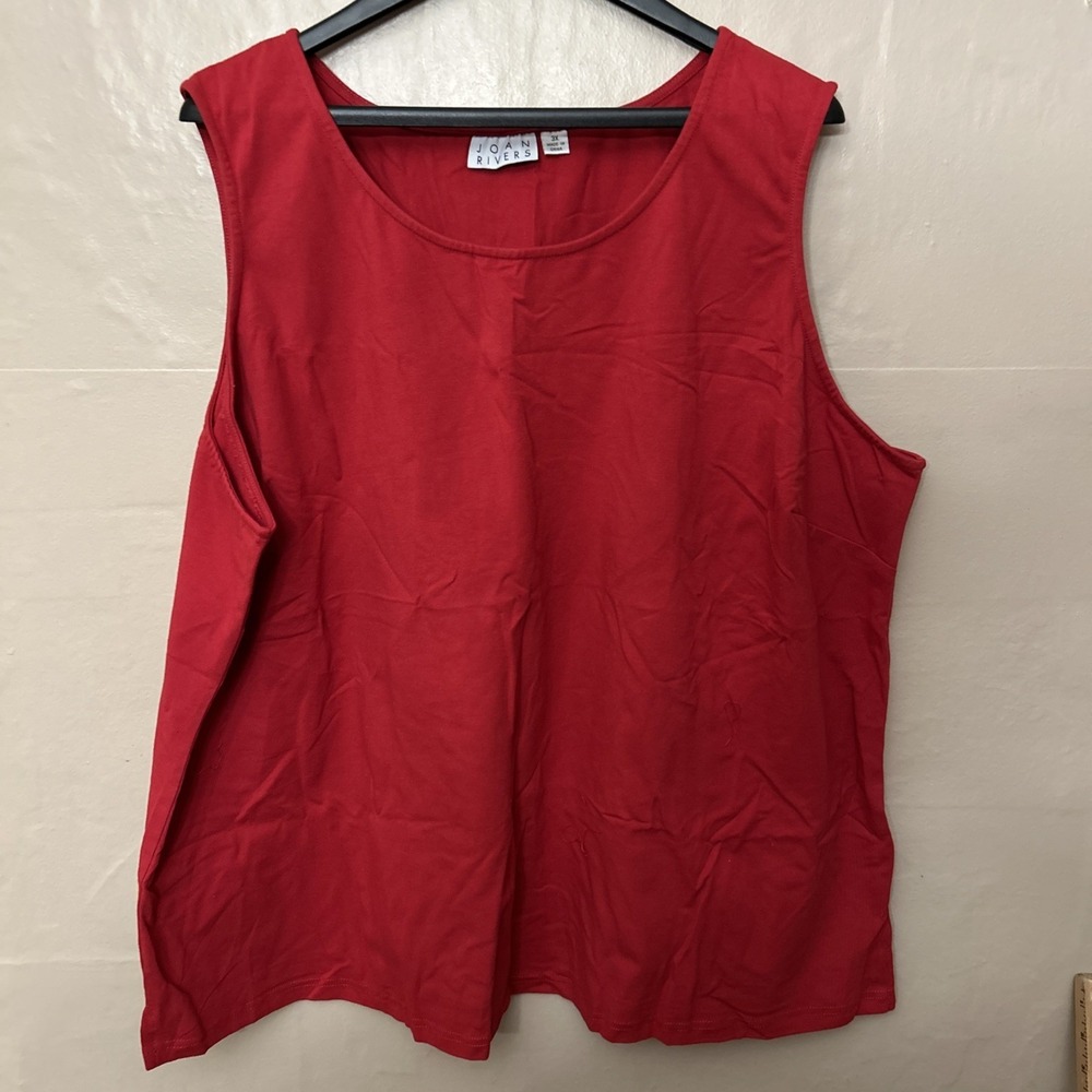 Joan Rivers 3X Red Sleeveless Tank Top Pullover
